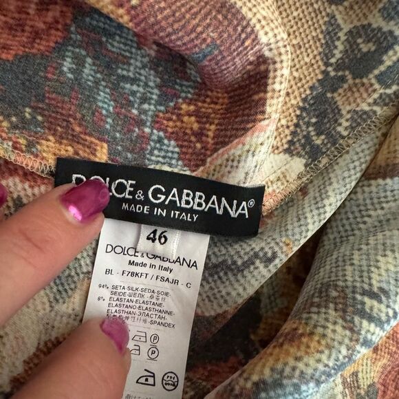 Dolce & Gabbana Women's Floral Print Top - Multicolor - Picture 6 of 7